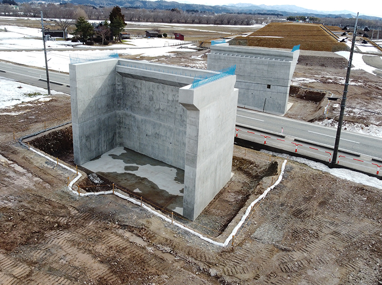 朝日温海道路朝日まほろばIC橋下部工事